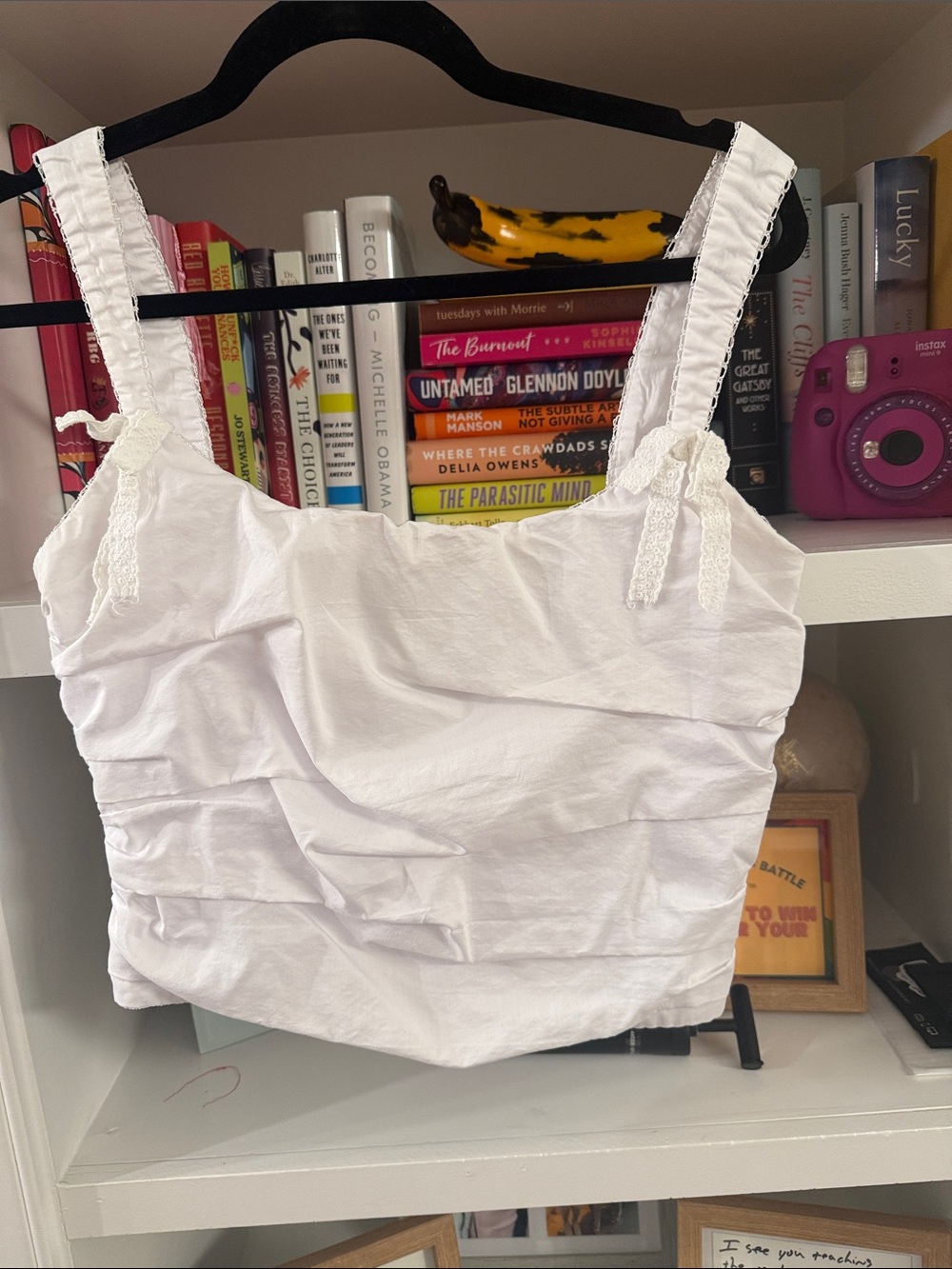 White Women's Ruched Tank Top